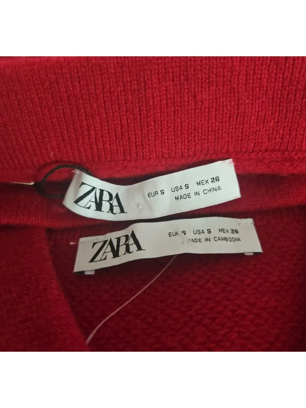 Zara Red Merino Wool Skirt Suit Set – NWT – Size Small – Double-Breasted Jacket